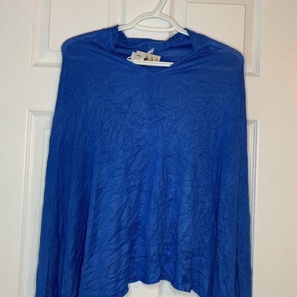 Lexi York 100% Bamboo Shawl Cape Scarf Blue Women’s One Size Eco Friendly Soft - Picture 2 of 10